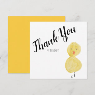 Eend Hand Watercolor Baby Shower Bedankt