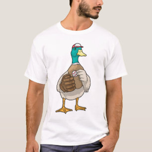 Eend honkbal honkbalhandschoen Sport T-shirt
