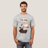 Eend: "Ik ben prima" – De grappigste meme poster T-shirt (Voorkant volledig)