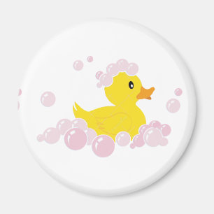 Eend in roze bubbels magneet
