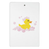 Eend in roze bubbels mini klembord (Achterkant)