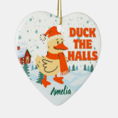 Eend Kerstmis Keramisch Ornament (Rechts)