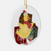 Eend Kerstmis Keramisch Ornament (Rechts)
