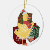 Eend Kerstmis Keramisch Ornament (Links)