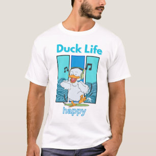 Eend Leven Gelukkig Grappige Cartoon Heren T-shirt