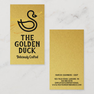 Eend Logo   gouden   restaurant Visitekaartje