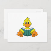 Eend met boek briefkaart (Voorkant / Achterkant)