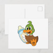 Eend met fles melk briefkaart (Voorkant / Achterkant)