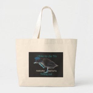 Eend met I Wake Up Like This & Hakuna Matata Tekst Grote Tote Bag