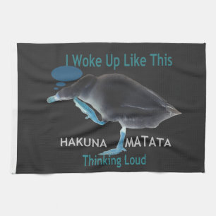 Eend met I Wake Up Like This & Hakuna Matata Tekst Theedoek