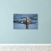 Eend met open bek canvas afdruk (Insitu (Houten vloer))
