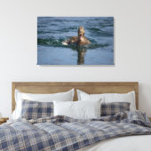 Eend met open bek canvas afdruk (Insitu (Slaapkamer))