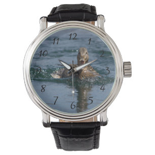 Eend met open snavel horloge