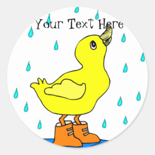 Eend met oranje laarzen stickers voor regendagen