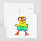 Eend met zwembandje en zonnebril briefkaart (Voorkant / Achterkant)