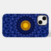 Eend op blauw met gele caleidoscoop Case-Mate iPhone case (Achterkant (horizontaal))
