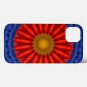 Eend op blauw met rode caleidoscoop Case-Mate iPhone case (Achterkant (horizontaal))