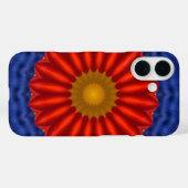 Eend op blauw met rode caleidoscoop Case-Mate iPhone case (Achterkant (horizontaal))