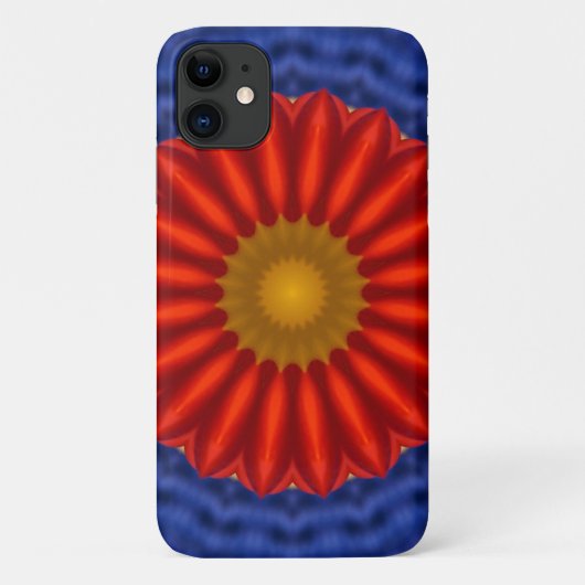 Eend op blauw met rode caleidoscoop Case-Mate iPhone case (Achterkant)