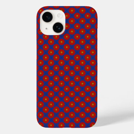Eend op blauw met rode caleidoscoop Case-Mate iPhone case (Achterkant)