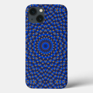 Eend op blauwe caleidoscoop iPhone 13 hoesje
