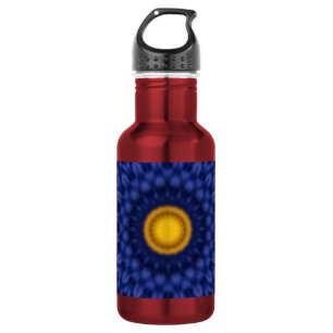 Eend op Blauwe Kaleidoscoop Waterfles