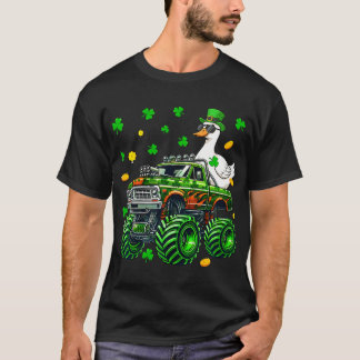 Eend op Monster Truck Boer St. Patrick's Day Klave T-shirt