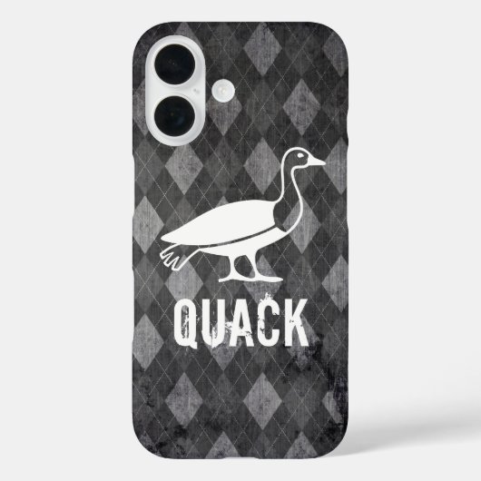 Eend Pictogram op Black Argyle Grunge Case-Mate iPhone Case (Achterkant)