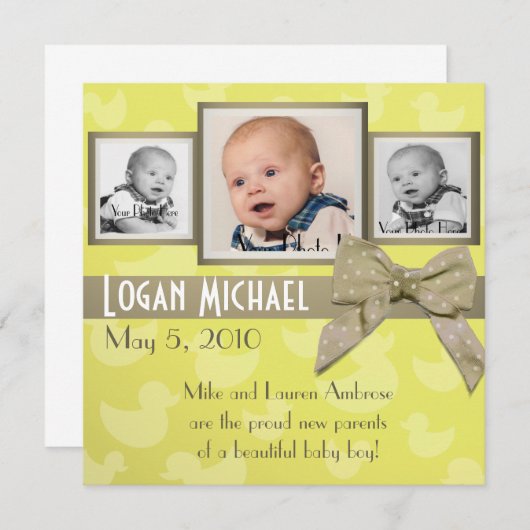 Eend Schattige Aankondiging (Voorkant / Achterkant)