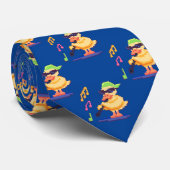 Eend speelt muziek Pixel Art Stropdas (Opgerold)