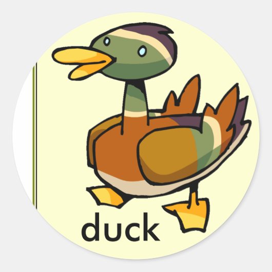 eend-sticker ronde sticker (Voorkant)