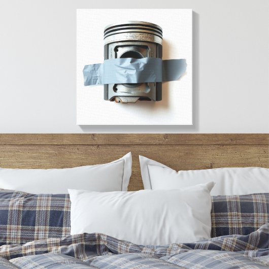 Eend-Taped Piston Canvas Print (Insitu (Slaapkamer))