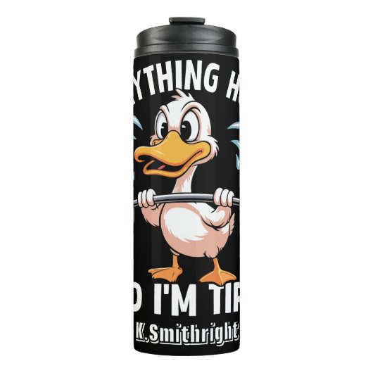 Eend tillen van alles doet pijn grafisch thermosbeker (Voorkant)