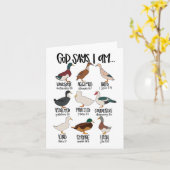 Eend typt Christelijk God zegt dat ik bijbelvers r Kaart (Gele Bloem)
