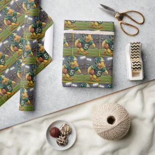Eend-voetbalspeler in een stadion cadeaupapier