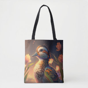 Eend Vogel Dier Portret Schilderij Wildlife Ponds Draagtas