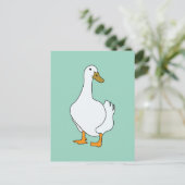 Eend Vogel Witte Eend Briefkaart (Staand voorkant)