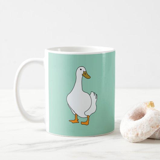 Eend Vogel Witte Eend Koffiemok (Met donut)