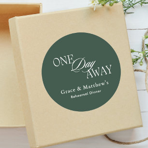 Eendaags oefendiner Emerald Green Favor Ronde Sticker