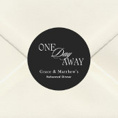 Eendags Rehearsal Dinner Zwart en Wit Ronde Sticker