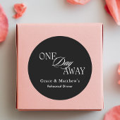 Eendags Rehearsal Dinner Zwart en Wit Ronde Sticker