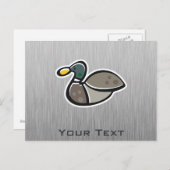 Eenden; blik van geborsteld metaal briefkaart (Voorkant / Achterkant)