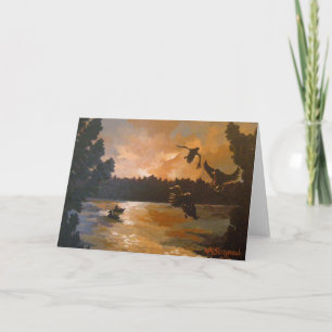 Eenden die binnen voor het Wenskaart van de Nacht Kaart