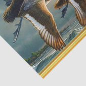 Eenden die over het zee vliegen Met een kleine boo Tissuepapier (Detail)