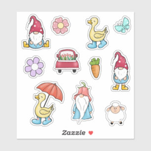 Eenden en gnomen sticker