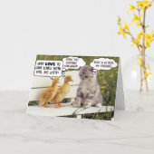 Eenden en kitten kaart (Gele Bloem)