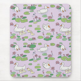 Eenden en waterlily Lavender Mousepad Muismat