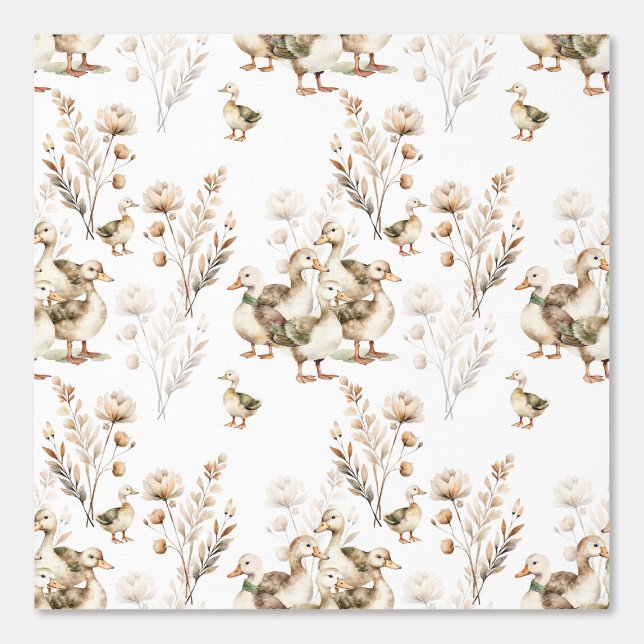 Eenden en weidebloemen behang (Voorkant)