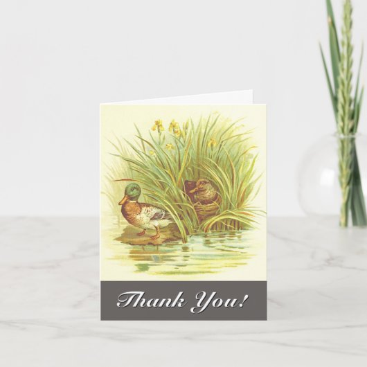 , eenden in de buurt van water "Dank je!" Kaart (Voorkant)