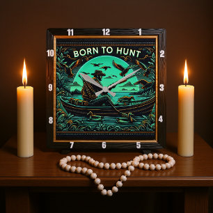 Eenden in de mist vierkante klok